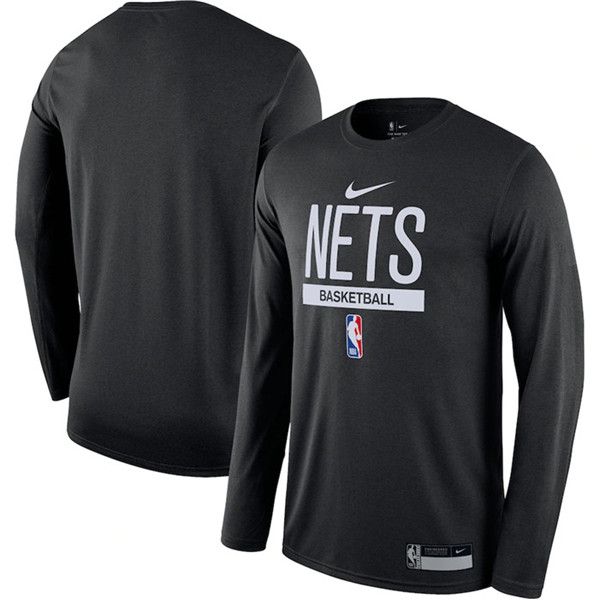Men's Brooklyn Nets Black 2022/23 Legend On-Court Practice Performance Long Sleeve T-Shirt
